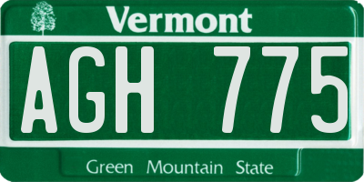 VT license plate AGH775