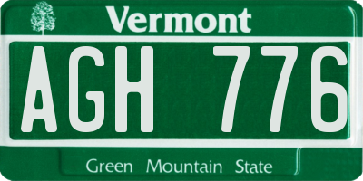 VT license plate AGH776