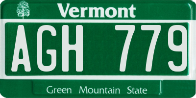 VT license plate AGH779