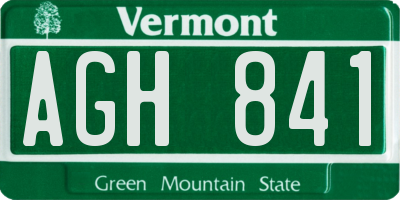 VT license plate AGH841