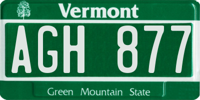 VT license plate AGH877