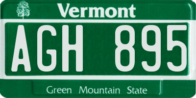 VT license plate AGH895