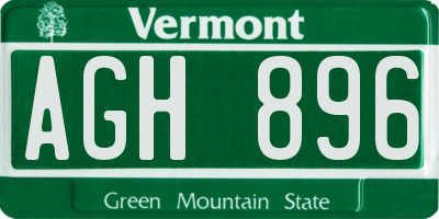 VT license plate AGH896