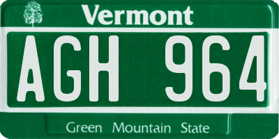 VT license plate AGH964