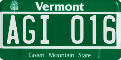 VT license plate AGI016