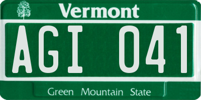 VT license plate AGI041