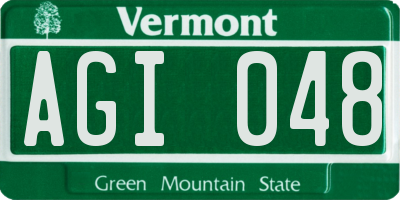 VT license plate AGI048