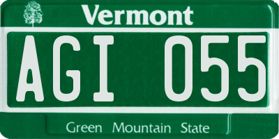 VT license plate AGI055