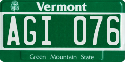 VT license plate AGI076