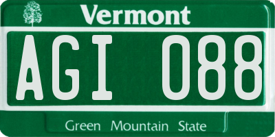 VT license plate AGI088