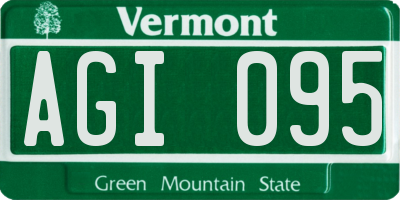VT license plate AGI095