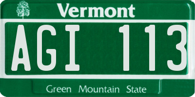 VT license plate AGI113