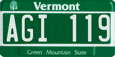 VT license plate AGI119