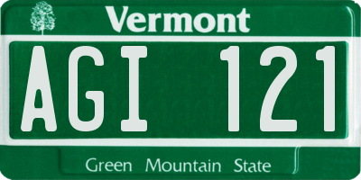 VT license plate AGI121