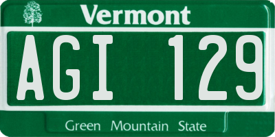 VT license plate AGI129
