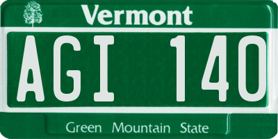 VT license plate AGI140