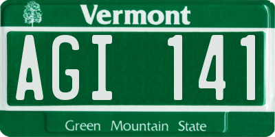 VT license plate AGI141