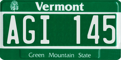 VT license plate AGI145