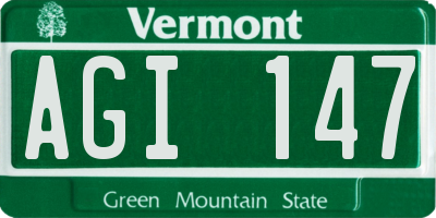 VT license plate AGI147