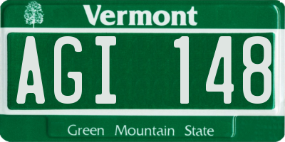 VT license plate AGI148