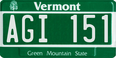 VT license plate AGI151