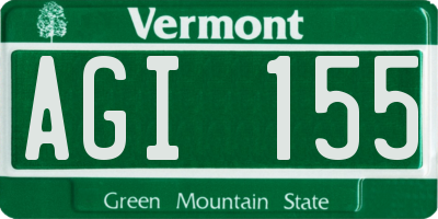 VT license plate AGI155