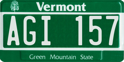 VT license plate AGI157