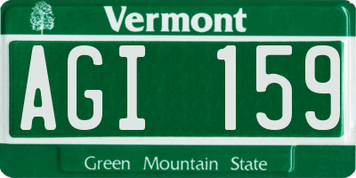 VT license plate AGI159