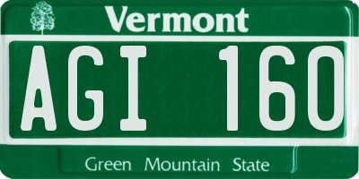 VT license plate AGI160