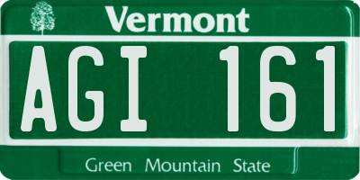 VT license plate AGI161