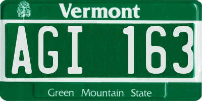 VT license plate AGI163