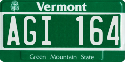 VT license plate AGI164