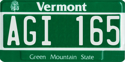 VT license plate AGI165