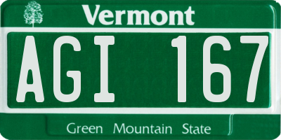 VT license plate AGI167