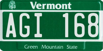 VT license plate AGI168