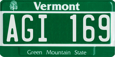 VT license plate AGI169