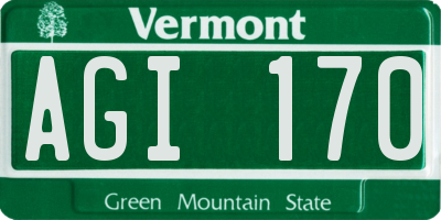 VT license plate AGI170