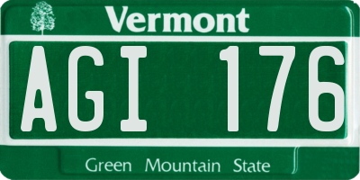 VT license plate AGI176