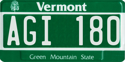 VT license plate AGI180
