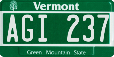 VT license plate AGI237