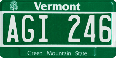 VT license plate AGI246