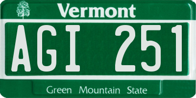 VT license plate AGI251