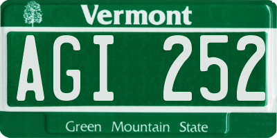 VT license plate AGI252