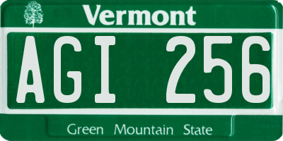 VT license plate AGI256