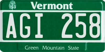 VT license plate AGI258