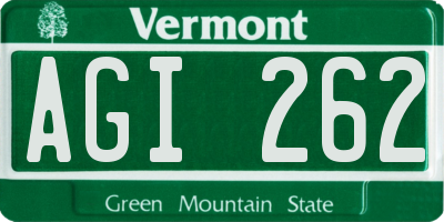 VT license plate AGI262