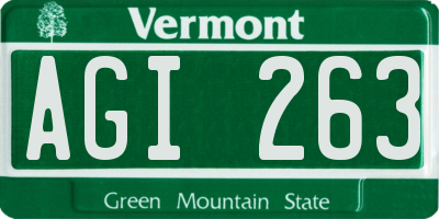 VT license plate AGI263