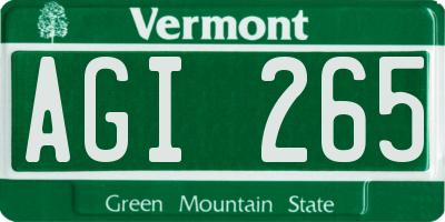 VT license plate AGI265
