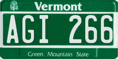 VT license plate AGI266