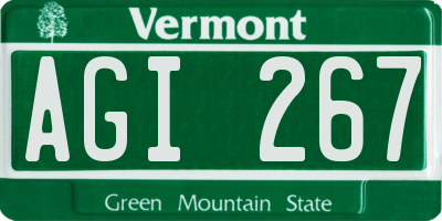 VT license plate AGI267